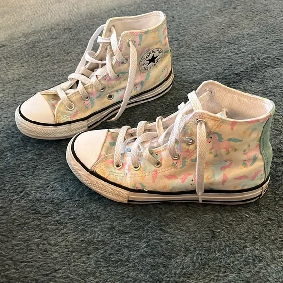 Converse Shoes Converse High Tops Unicorns Blue And Pink